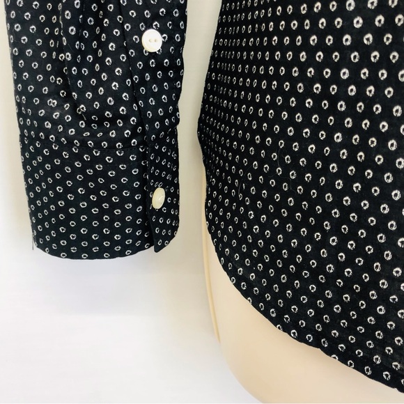 Lauren Jeans Co Black White Tuxedo Blouse - Picture 8 of 16